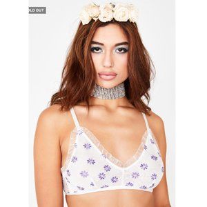 Dolls Kill | Dainty Daisy Embroidered Bra